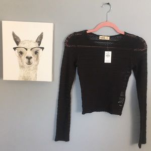 Hollister crochet long sleeve sweater